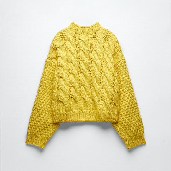 ZARA BLOGGER FAVORITE CABLE KNIT SWEATER - Picture 11 of 16